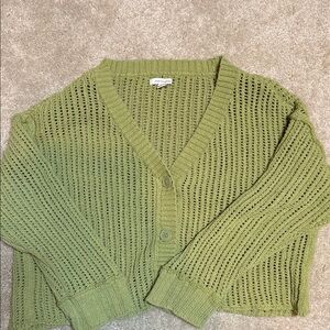 American Eagle Outfitters Green Knit Cardigan